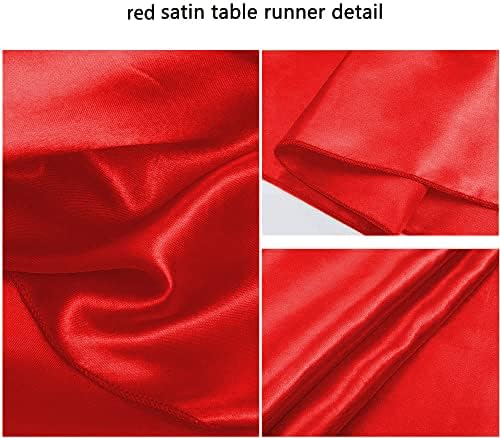 B-Cool Crveni stolni trkač 5 pakovanja 12x108 inča Saten stol za trkač svile glatka tkanina za vjenčani prijem Božićni stolni ukrasi