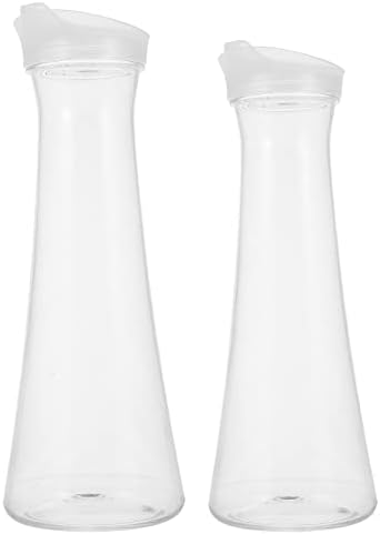 HEMOTON Staklene boce za vodu 2pcs Vodene karafe boce s poklopcem Platofon za vino Decanter Jug Poslužite hladnjak hladan ledeni čaj za stakleni bacač na otvorenom