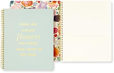 Kate Spade New York velika spiralna bilježnica, 11 x 9,5 sa džepom i 160 koledža vladale stranice, citat-cvijeće