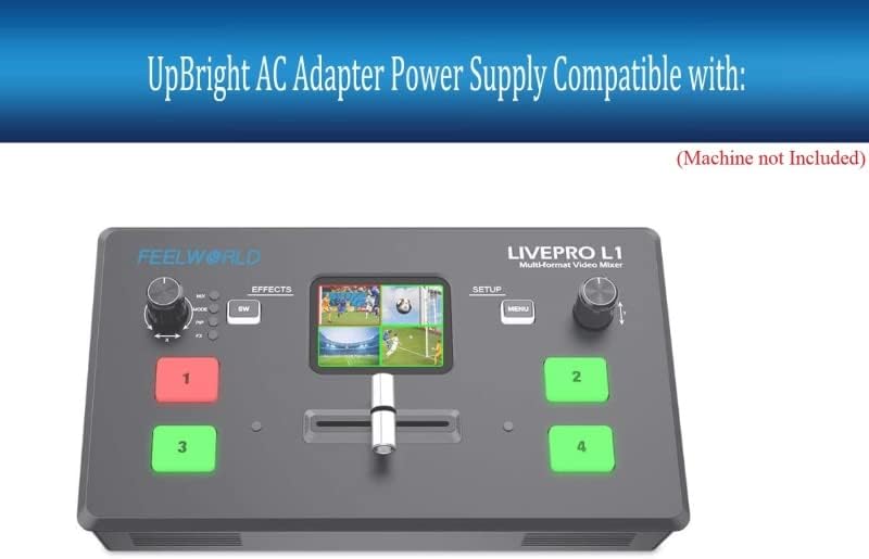 UpBright 12v AC / DC Adapter kompatibilan sa FEELWORLD LIVEPRO L1 V1 W703 FW572 multi Camera video mikser prekidač FJ-SW1201500N 12VDC 1.5 a 12.0 V 1500mA 12 V 1.5 a prekidački punjač baterije