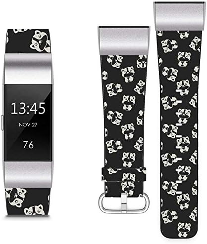 Kompatibilno sa Fitbit Charge 2-zamjenskom kožnom narukvicom sat narukvica Narukvica za muškarce i žene-Doodle Mouse