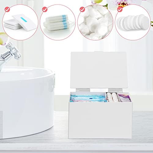 Chengfu akrilna posuda za odlaganje higijenskih uložaka, držač uložaka za menstruaciju, držač uložaka za žensko kupatilo, držač uložaka i tampona za kupatilo, dozator higijenskih uložaka, bijeli