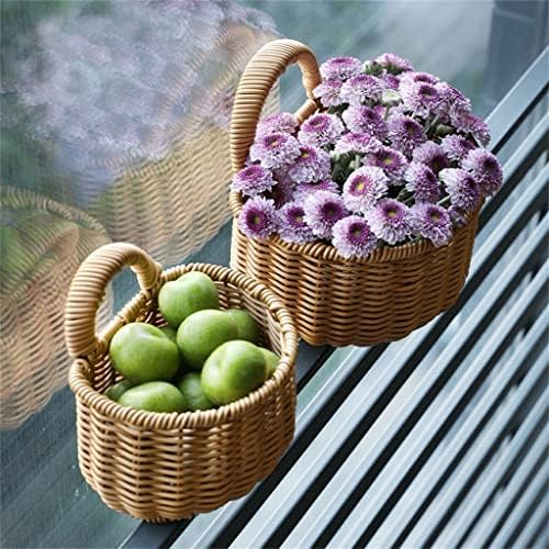 Mjwdp zidna viseća korpa za odlaganje tkana korpa za cvijeće stalak za odlaganje voća i povrća torba