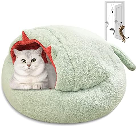 LÜZHONG torba za spavanje za mačke i igračke za mačje miševe za samostalnu igru, krevet za mačke i štence, krevet za mačke u obliku mačke, kauč za mačke za kućne ljubimce sa dnom otpornim na klizanje, krevet za pse koji se može prati