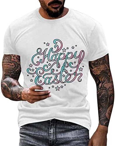 2023 Nova muška uskrsna modna casual atraktivna digitalna 3D tiskana majica sa okruglim vratom i kratkim rukavima