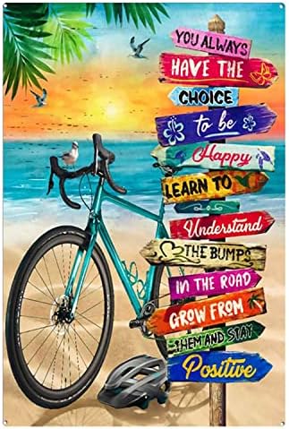Metalni zidni dekor Limeni znakovi biciklistička ljetna plaža znakovi, ljetna plaža Art Prints, biciklistička