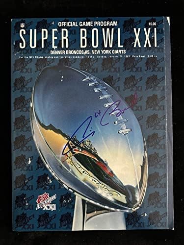 Jim Burt 64 New York Giants potpisao je 21. januara 1987. program Super Bowl XXI-NFL magazini s