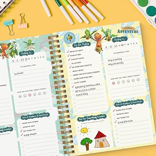 Dino Vlako Djeca obavljaju listu Daily Delist Popis planera Vrijeme upravljanja bilježnicama