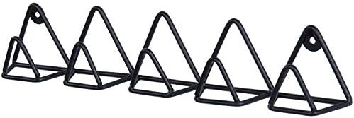 MyGift Wall Monting Crna metalna ulazna tipka Organizovanje, lainardna, maska ​​i držač vješalica za masku za kućne ljubimce sa 5 trokutanih žičanih kuka