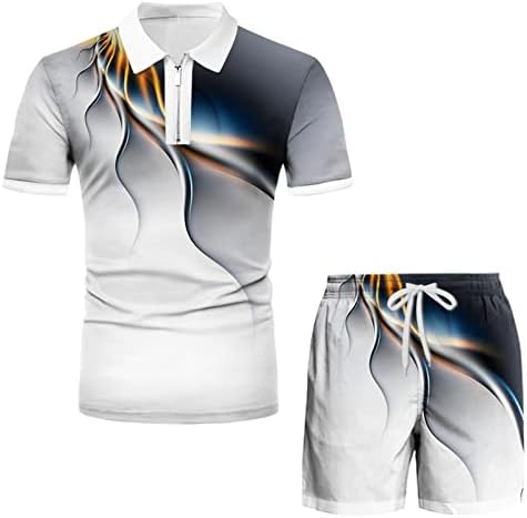 Ljetne vještine za muškarce Muškarci Proljeće Ljeto Top Shorts Sport odijelo Kratki rukav Zipper Revel odijelo za