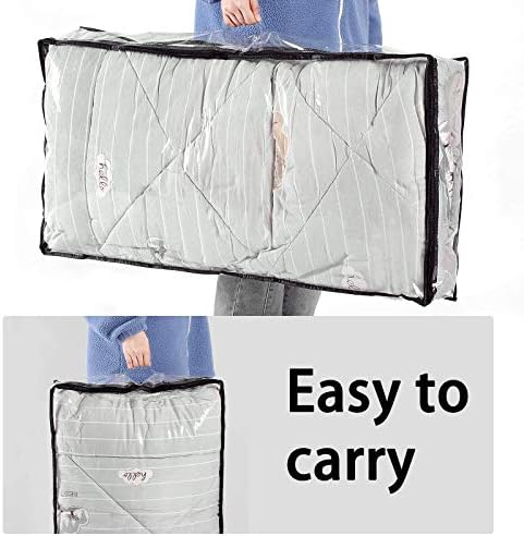 Vieshful 5 pakovanja 75l sive umetnute za pohranu i 3 pakovanje 75L Clear podneonice, organizatori odjeće velikih kapaciteta za posteljinu pokrivač komfor u kompletu