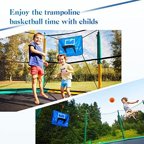 Trampolin košarkaški obruč s kućištem, mini 2 košarka i 1 pumpa udobne materijale i pumpanje obruča za sigurnost trampolina za trampolin za većinu dobi