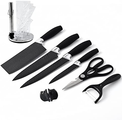 Bauza 8 komadni Setovi noža za kuhinju sa blokom, set noža za sečenje, set blokova noža, Setovi kuhinjskih noža