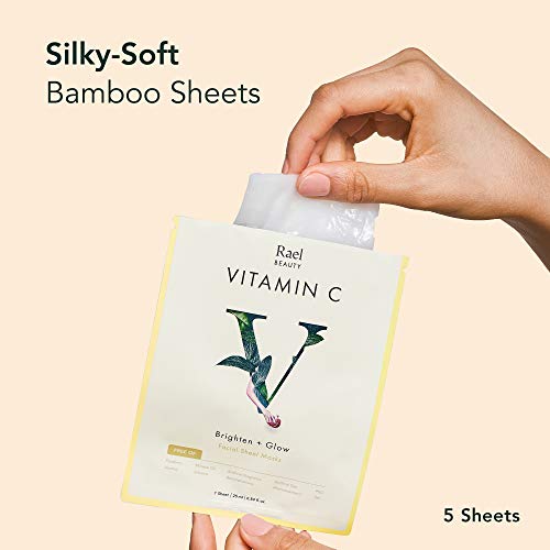Rael maska za njegu kože, vitaminske C maske za lice-Bambusova maska za lice sa Posvjetljivanjem Serum vitamina