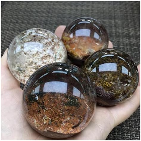 Ghost Crystal Sphere Prirodni kamenje Minerali Kvarc Gemstones Lopt Duhovno liječenje Wicca Domaći dekor Moderni zacjeljivanje kamena odbijajući zli duhovi novac za crtanje bogatstva