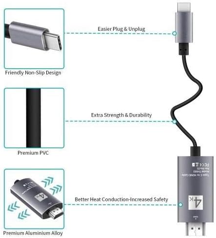 Kabl za GoPro Hero 7 srebrna - SmartDisplay kabl - USB tip-c do HDMI, USB C / HDMI kabel za GoPro Hero 7