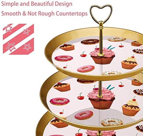 3 resied stalak za desert Cupcake Voće ploča Plastična držač za prikaz za vjenčanje za rođendan za vjenčanje za bebe TUSE TAY DECORACES Okrugli, ukusni deserti Donovati