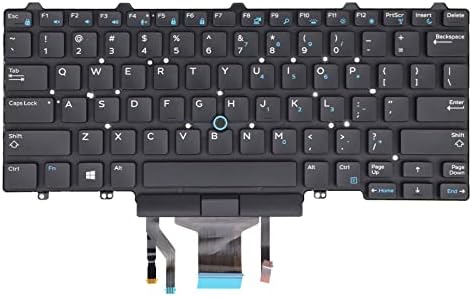 Zamjena tastature sa pozadinskim osvjetljenjem Tlbtek sa pokazivačem kompatibilnom sa Dell Education E5450 E5470 E5480 E7450 P40G E7470 E7480, Latitude 14 5480 5488 5490 5491 Laptop serije 7480 7490