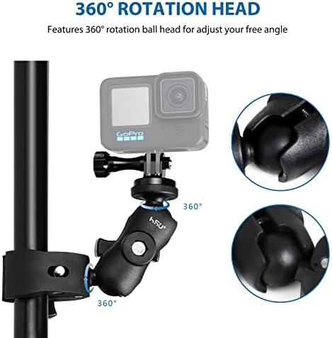 HSU Super stezaljka za stezanje 360 ​​° čarobna ruka za pričvršćivanje rumske glave sa 1/4 -20 navoj za GoPro