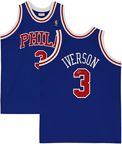 Allen Iverson Philadelphia 76ers Autographing Blue Authentic Mitchell & Ness Ball balls 1996-1997
