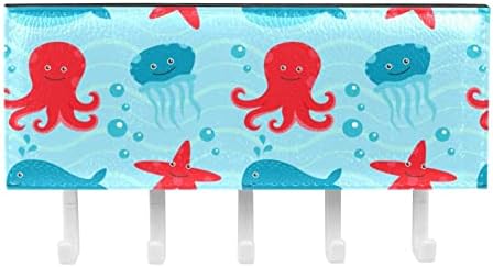 Lovely Octopus & amp; Meduze stalak organizator sa 5 kuke zid kupatilo kuhinja polica stalak