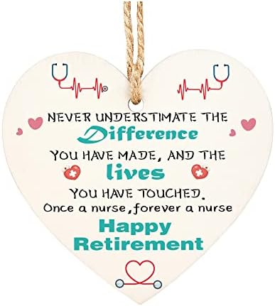 Drvena viseća plaketa u obliku srca - medicinska sestra na potpisivanju plaques - hvala pokloni