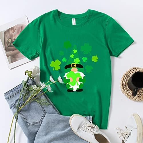 Irski Gnome Pivo pivo Lucky Shamrock Gnome St Patricks Dan majica Ženske kratkih rukava Zelena djetelinska