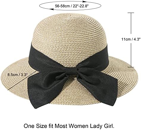 Lanzom sunčanih kape za žene široka brana slamna šešica ljetna plaža kapa sklopiva kapa za putovanja