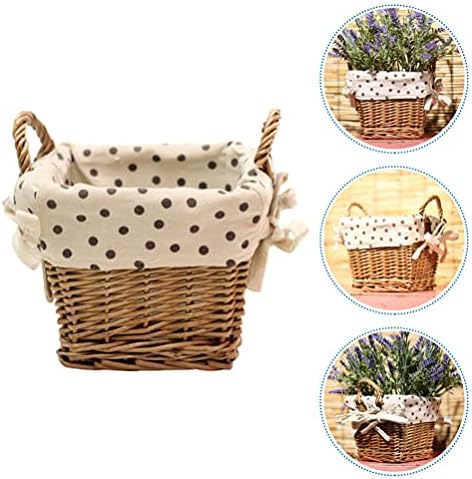 Cabilock tkani cvjetni košare ručno izrađene košara košara od ručke sa košarom Skladištenje jaja bombona