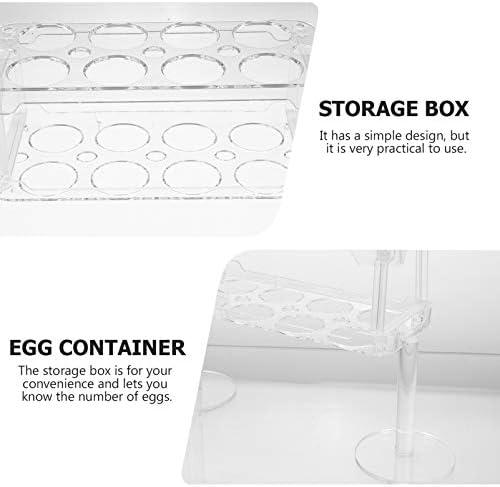 Doitool držač posude za jaja prekriven plastikom dvoslojni prozirni frižider posuda za čuvanje jaja otporna na udarce kutija za čuvanje jaja za organizaciju frižidera sa zamrzivačem
