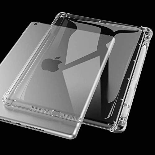 SFFINE Clear Case za novi iPad 10.2 7th/8th / 9th generacija 2021/2020/2019 sa držačem za olovke, otpornim na udarce, tankim tankim prozirnim fleksibilnim TPU gelom, silikonskim stražnjim poklopcem, zaštitnom školjkom, iPad 10.2 Inch