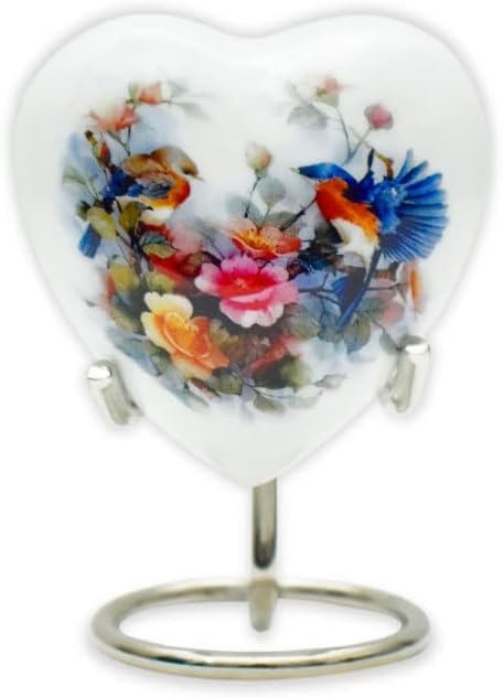 BOLD & Božansko cvjetni dizajn URN Sastavljanje - mini srčana kremacija URN sa stalkom i premium kutijom -