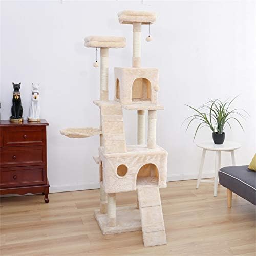 KANG-L 69 inča Cat Tree nadograđena verzija pet Play House stabilna kula za mačke sa 2 stana i