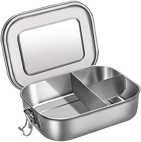 Allmro ručak kutija od nehrđajućeg čelika Bento kutija za ručak, kutija za ručak sa 3 pretinca za