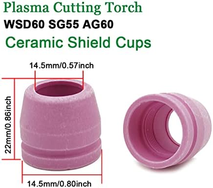 10pcs plazma rezači Potrošni materijali za mlaznice keramičke štitnike 50-60A SG55 AG-60 WSD-60 keramičke
