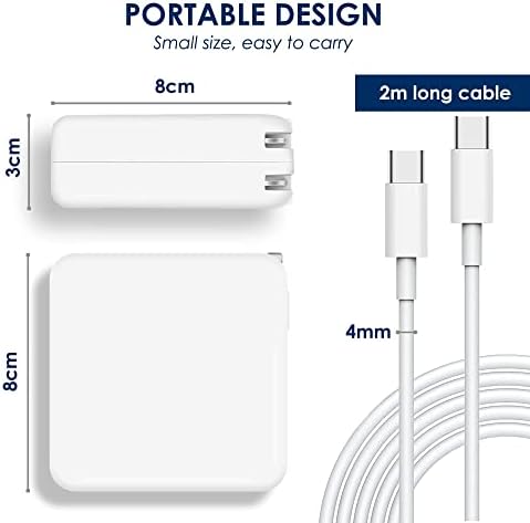 Za Mac Book Pro punjač USB-C: 100W 6,7ft brzina za napajanje za TIP C uređaj, kompatibilan sa MacBook