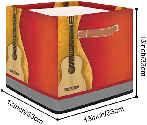 Košarica za skladištenje BIN, gitaričke tkanine Igračke za skladištenje kockica s ručkama, crvene slikovne