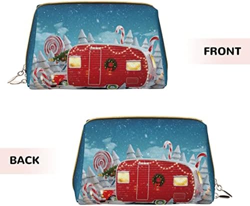 PSVOD božićne kozmetičke torbe Crvene kamper, kozmetička torba za patent zatvarač, prijenosna kozmetička torba