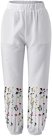 Usuming Womens Capri hlače palazzo široke pantalone za noge visoke strukske hlače dnevne dukseve ljetne hlače