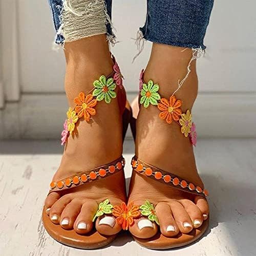 Žene Flip flops Sandale Ljeto Udobne boho cvjetne slajdove Platforma na sandalnom luku Podrška Otvoreni papuče za prste