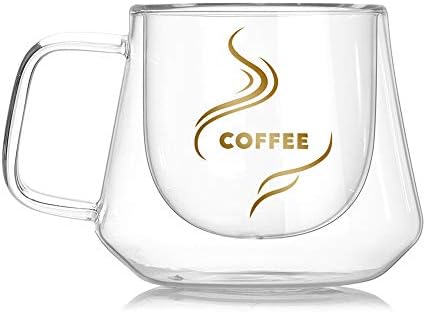Naočale za piće 2 šalice kafe bistri staklo dvostruko zidne čaše za izolirane staklene posuđe kava espresso