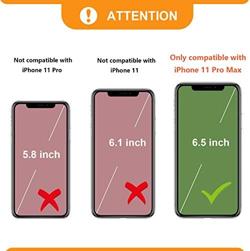 Bocasal RFID blokirajuća torbica za novčanik za iPhone 11 Pro Max, Podesiva torbica za torbicu sa zatvaračem