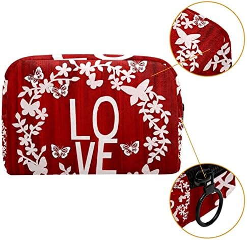 Tbouobt vrećica za šminku patentno torbica Travel Kozmetički organizator za žene i djevojke, dan zaljubljenih