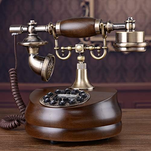 Zamtac Europski antički drveni telefon Retro moda Kućni telefon Telefonske fiksne dekoracija Početna Art Rotate