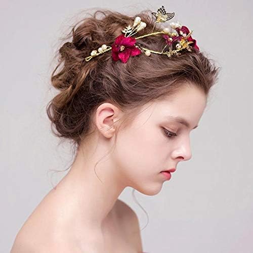 MXIAOXIA zlatni list cvijet Tiaras vještački dijamant koronalna mladenka pokrivala za glavu princeza vjenčanje pokrivala za glavu ukrasi za kosu