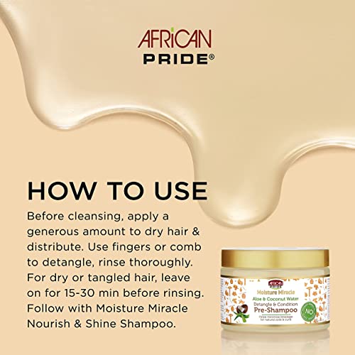 Afrički ponos Takedown & Detgle Regimen sa vlagom Čudo Aloe & Coconut Vodom Pred-šampon, vlaga čuda 5 esencijalnih