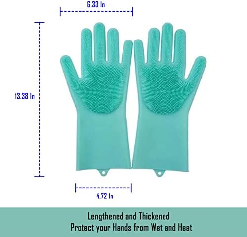 Coneyclare rukavice za čišćenje za pranje posuđa, silikonske rukavice za višekratnu upotrebu sa četkom