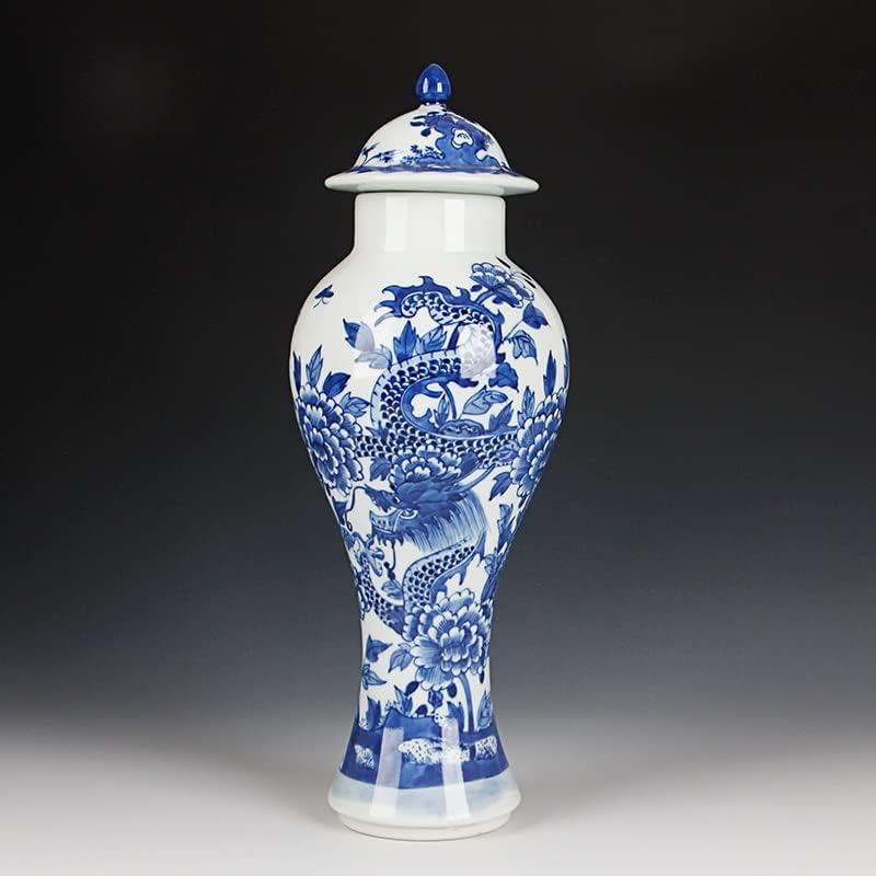 PDGJG ručno osposobljeni plavi i bijeli antikni jar porculan keramički dekoracija spremnika za skladištenje čaja za grickalice JAR