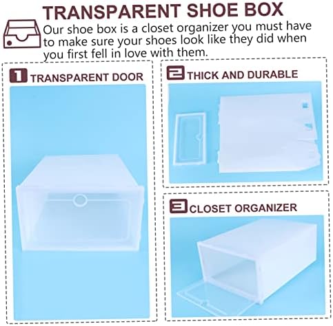 Cabilock 2pcs Box Clear Spremnik sa poklopcem Clear cipela s sklopivim cipelama cipele za pohranu bin cipele za skladištenje cipela za pohranu cipela za pohranu cipela kutija za cipele Sklopive kutije za cipele