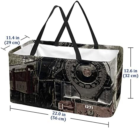 Lorvies torbe za višekratnu upotrebu željeznički voz Retro sklopiva periva velika kanta za skladištenje korpa torba za kupovinu